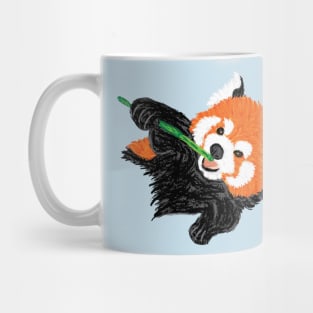 Artwork showing a Red Panda eating Bamboo I Mug